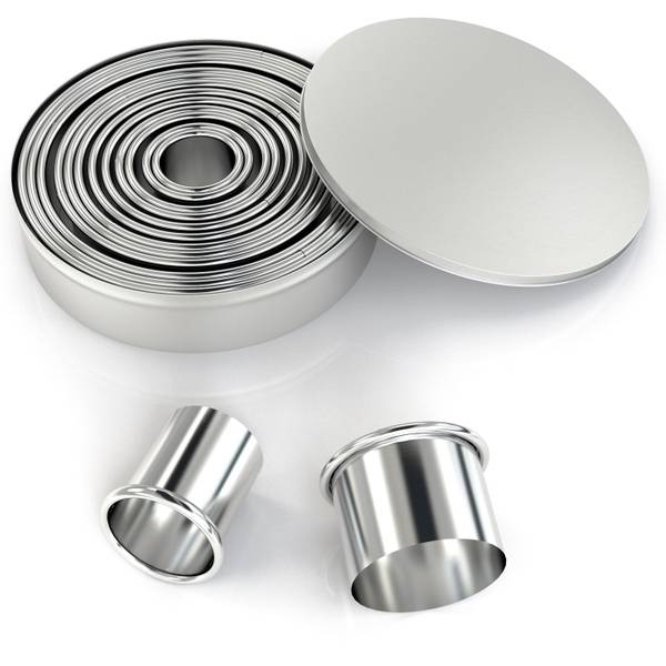 12-teiligs Ausstechformen Back Set Silber - Metall - 12 x 3 x 12 cm