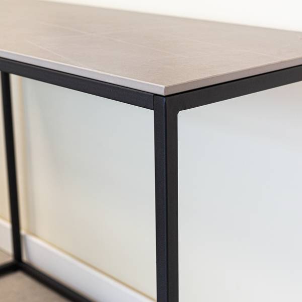 Schminktisch Fien Grey Marm Look 100x Grau - Kunststein - Stein - 100 x 70 x 40 cm