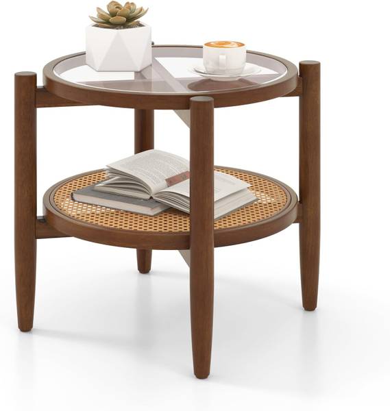 Beistelltisch JV11278 Braun - Massivholz - 56 x 46 x 56 cm