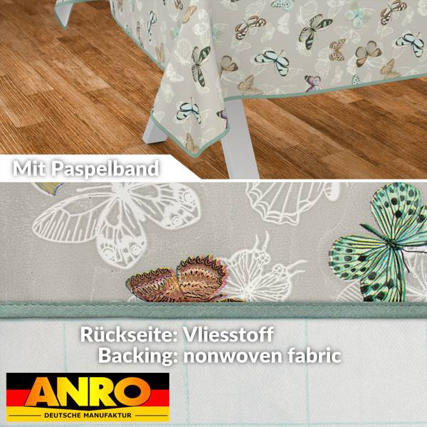 Tischdecke Print Schmetterling mit SAUM Tiefe: 220 cm