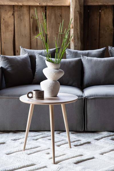 Salontafel Askim wit - deels massief hout - 48 x 48 x 48 cm