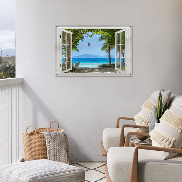 GARTENPOSTER Palmenstrand 90 x 60 cm
