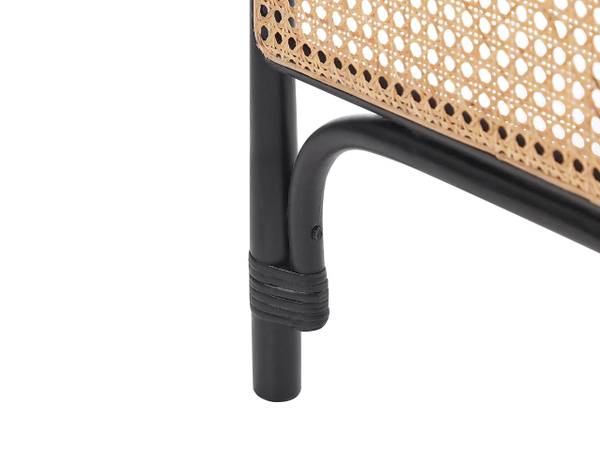 Paravent POTENZA Schwarz - Blau - Braun - Rattan - 105 x 180 x 3 cm