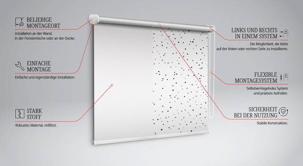 Innenrollo DOTS 60 x 140 cm