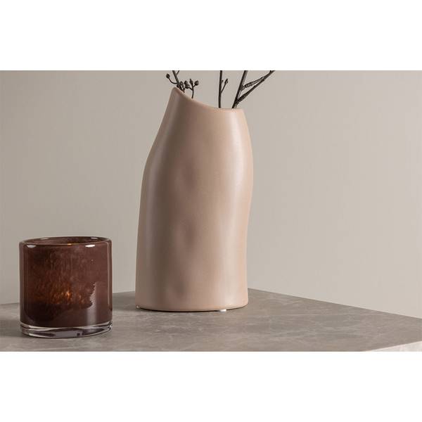 Vase en grès Ernst Rose foncé