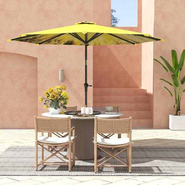 Sonnenschirm 84D-383V00YL Gelb - Textil - 294 x 247 x 294 cm