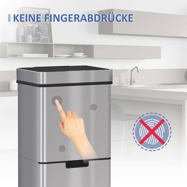 Sensor Mülleimer 851-018 Silber - Metall - 30 x 81 x 42 cm