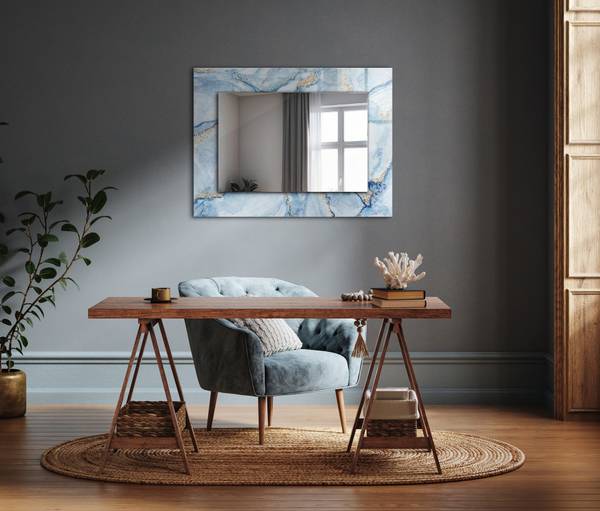 Wandspiegel Abstraktes Marmormuster Höhe: 80 cm