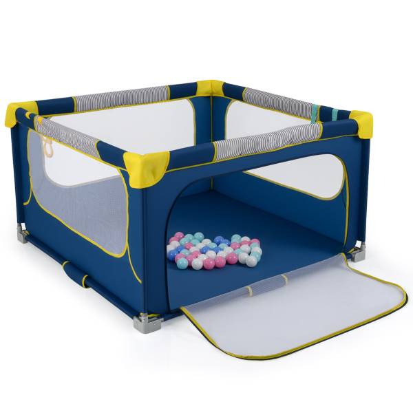 Faltbarer Baby Laufstall UY10119BL Blau - Metall - 127 x 72 x 127 cm