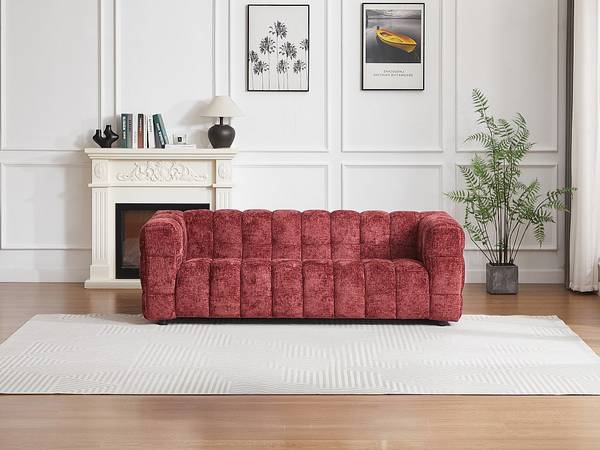 Sofa ohne Schlafmöglichkeit LERICI Rot - Textil - 213 x 72 x 89 cm