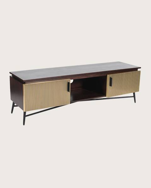 Meuble Tv Moon Doré - Bois massif - 153 x 53 x 145 cm