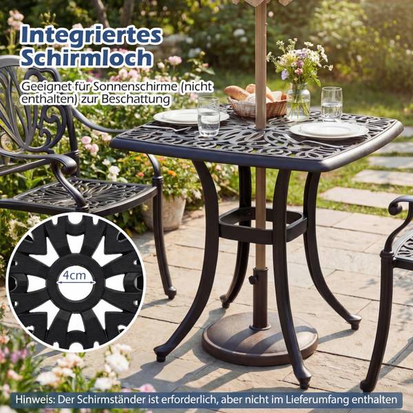 Beistelltisch NP12855BK Schwarz - Metall - 54 x 53 x 54 cm