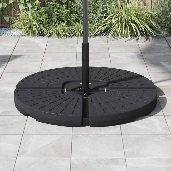 Socle de parasol 47857 (lot de 4) Noir - Matière plastique - 101 x 8 x 101 cm
