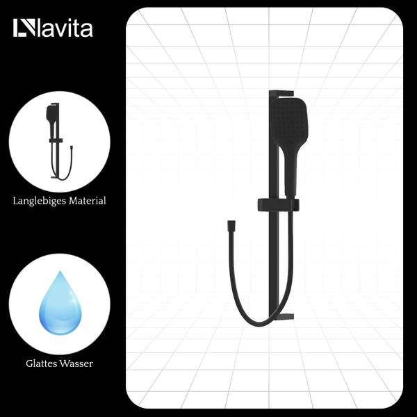 Brausegarnitur CETUS mit Stange Schwarz