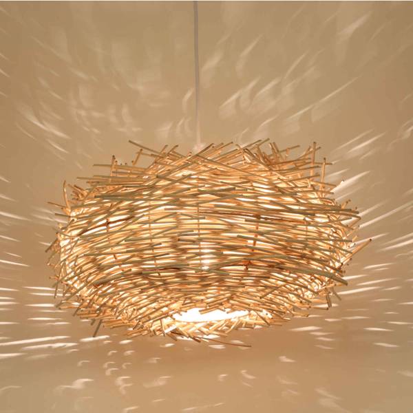 Rattan Lampe Mia Beige - Rattan - 40 x 21 x 40 cm