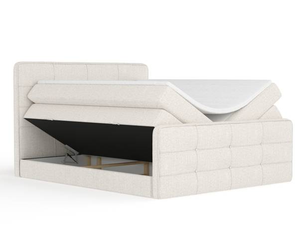 Boxspringbed Semplice beige - Ligoppervlak breedte: 160 cm
