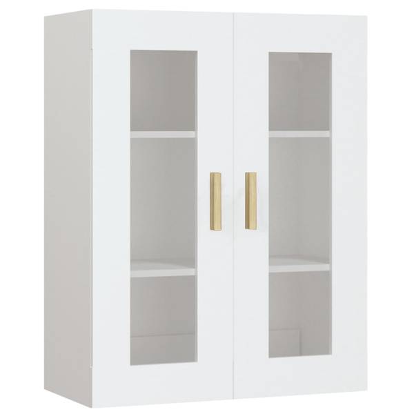 Hangkast 3014136 wit - plaatmateriaal op houtbasis - glas - 69 x 90 x 34 cm