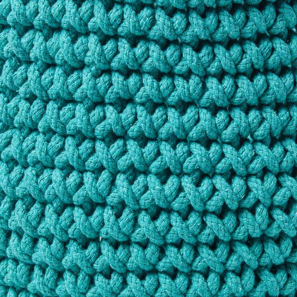 Gestrickter Aufbewahrungskorb runder Türkis