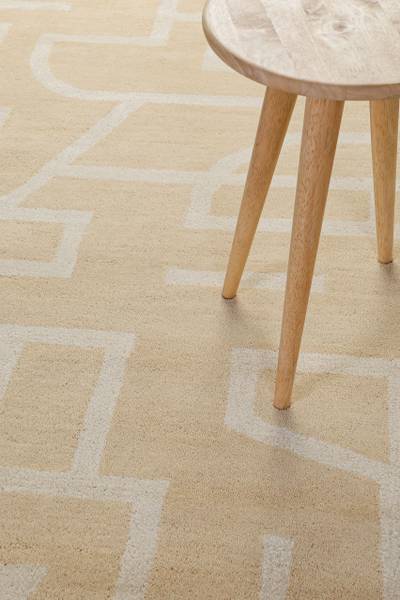 Wollteppich Beatrice Beige - Sandbraun - 70 x 140 cm