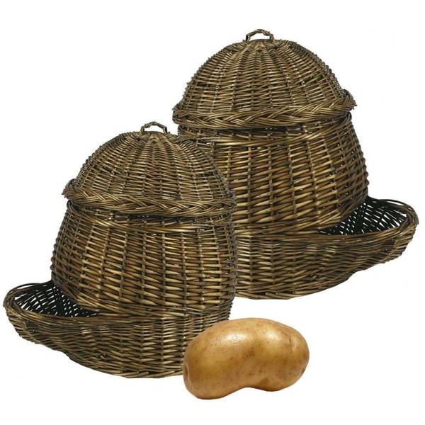 Patatières en osier (Lot de 2) Fibres naturelles - 46 x 44 x 36 cm