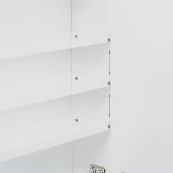 Armoire murale pour la salle de bain Argenté - Blanc - Aluminium - 40 x 61 x 12 cm