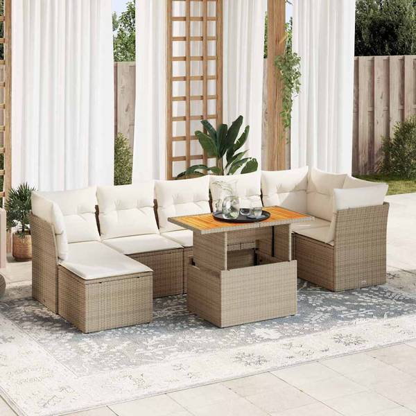 Garten-Lounge-Set 3037000-3 (8-teilig) Beige - Creme