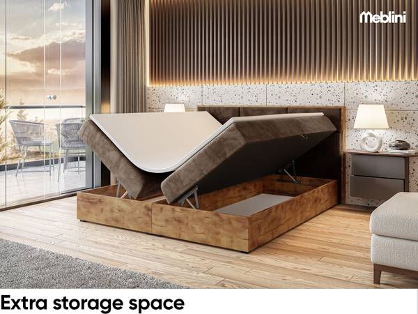 Boxspringbett Lofty 2 Braun - H4 - Liegefläche Breite: 140 cm