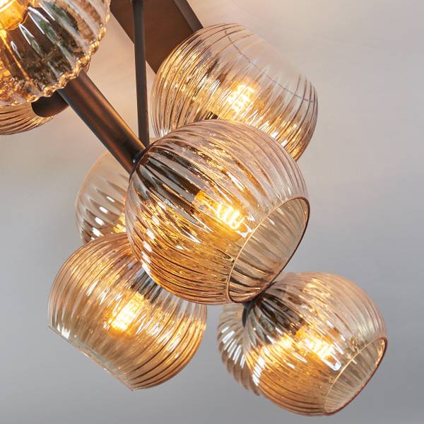 Deckenleuchte Cesaro Orange - Aluminium - Klarglas - 29 x 34 x 98 cm