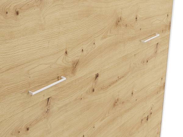 Lit escamotable BEGANIO Beige - En partie en bois massif - 239 x 225 x 159 cm