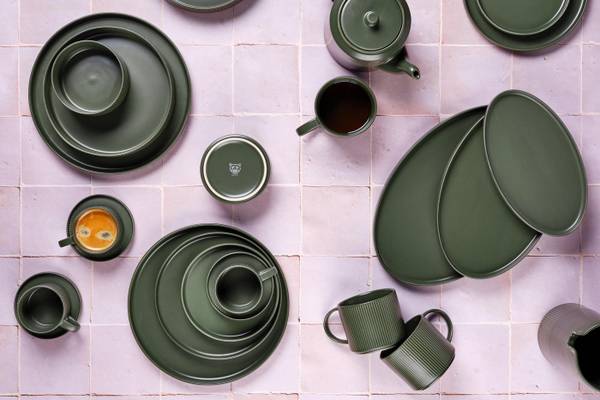 Bord SCANDI set van 4 donkergroen