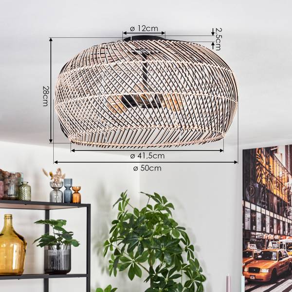 Deckenleuchte Chadid Beige - Schwarz - 19 x 51 x 51 cm