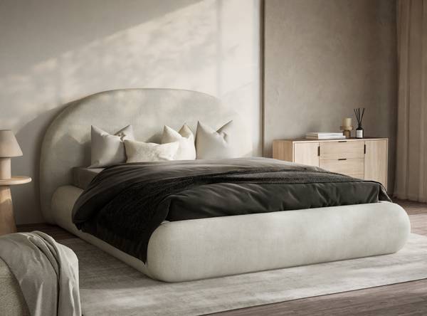 Lit Maumere Crème - Largeur de la surface de couchage : 160 cm
