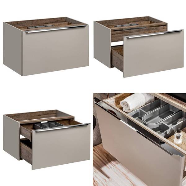 Waschtisch PUEBLA-56-106 Beige - Holzwerkstoff - 80 x 64 x 46 cm