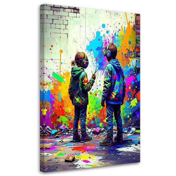 Canvas schilderij Graffiti 80 x 120 cm