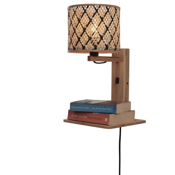 Wandleuchte JAVA Schwarz - Braun - Holz