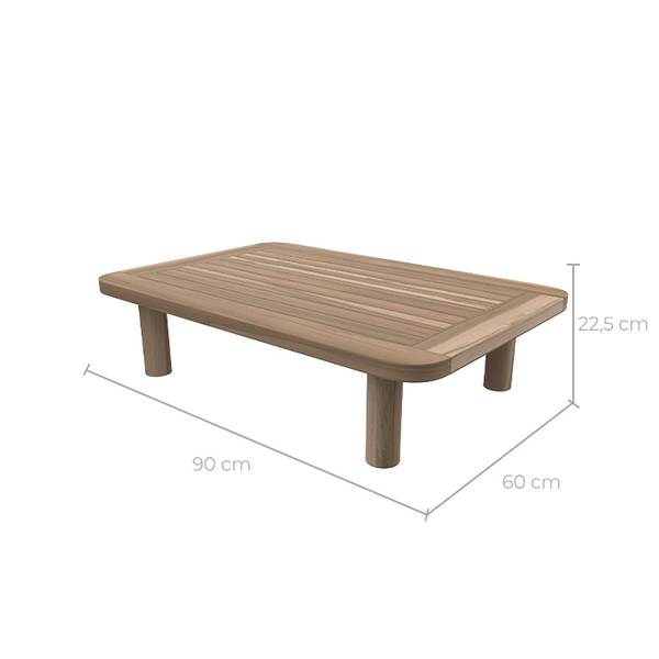 Salon de jardin Kilda Marron - Bois massif - 60 x 22 x 90 cm