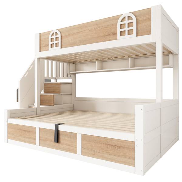 Etagenbett NaturWoody Ⅰ Braun - Holzwerkstoff - 145 x 155 x 253 cm