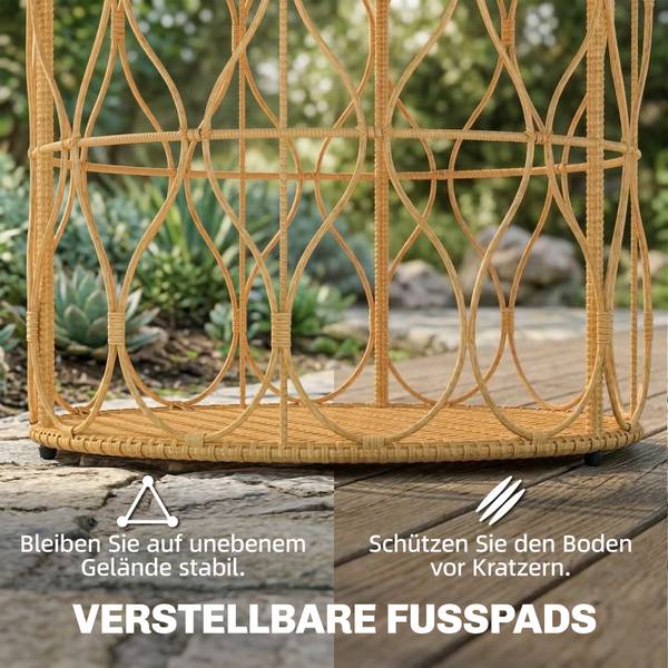 Balkontisch 84G-489V90TK Akazie - Polyethylen - 50 x 48 x 50 cm