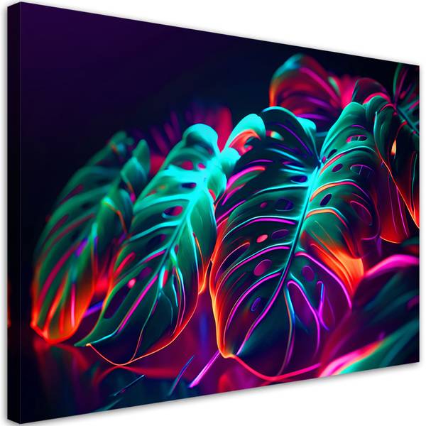 Wandbild Monstera Blätter futurish 120 x 80 cm