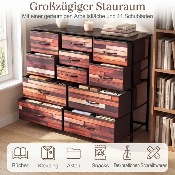Kommode VL32518OR Braun - Metall - 30 x 82 x 100 cm