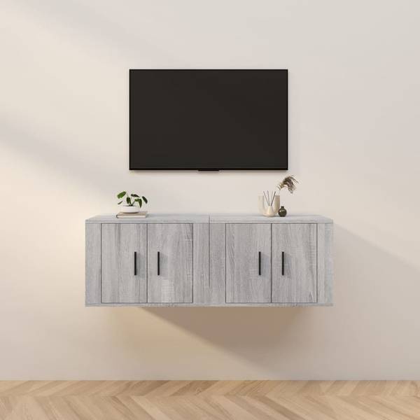 TV-Wandschrank 3029990-1 (2er Set) Hellgrau - Breite: 57 cm