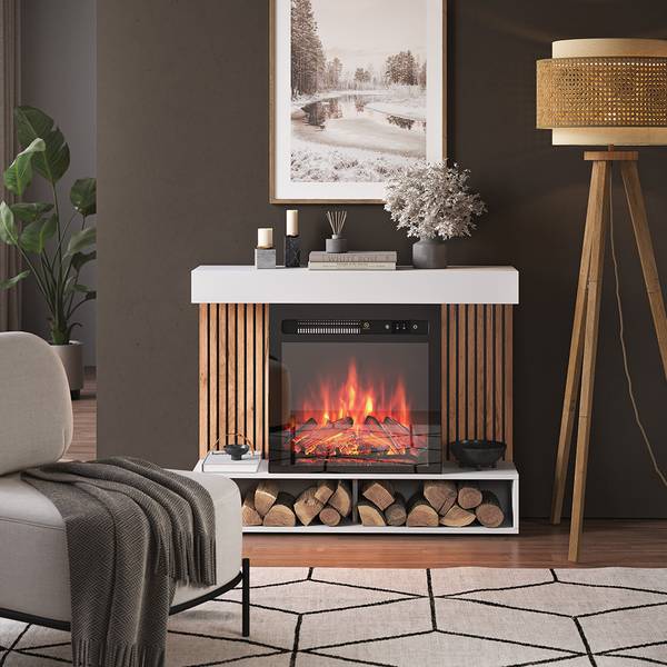 Elektrokamin Lynea 51887 Weiß - Holzwerkstoff - 100 x 80 x 25 cm