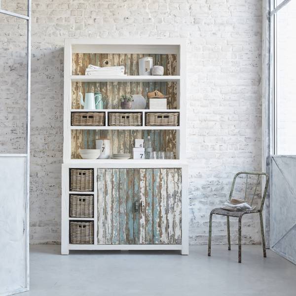Bücherregal ATLANTIC Weiß - Massivholz - 126 x 218 x 49 cm