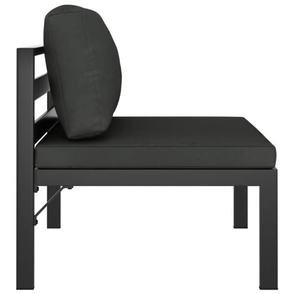 Garten-Sofagarnitur 318307 3-teilig Grau - Aluminium - 60 x 38 x 60 cm