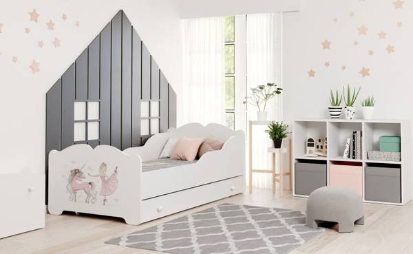 Kinderbett Alma Weiß - Holzwerkstoff - 80 x 63 x 160 cm