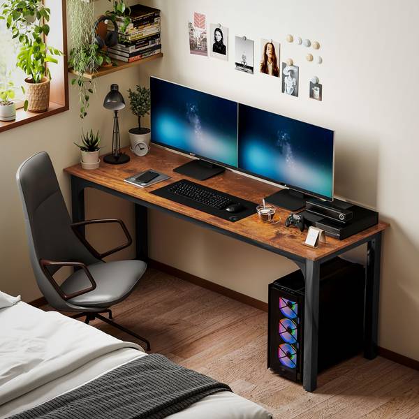 bureau 920-096V80RB bruin - plaatmateriaal op houtbasis - 60 x 75 x 180 cm