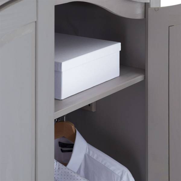 Kleiderschrank RAMON Grau - Kiefer - 100 x 179 x 51 cm