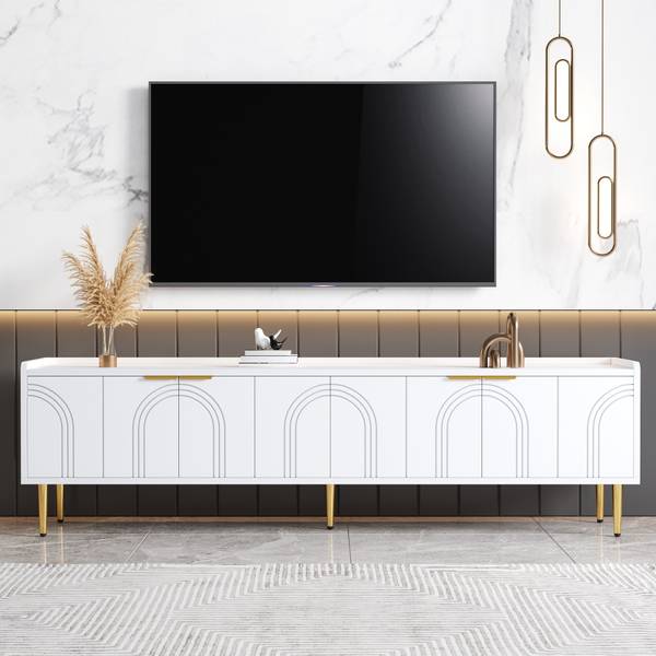 TV-Schrank Eurynom Ⅰ Gold - Weiß