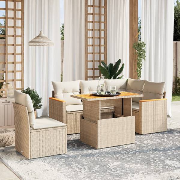 Garten-Lounge-Set 3037250 (6-teilig) Beige - Creme