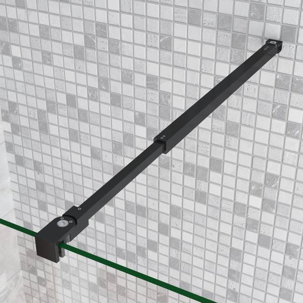 schwarze Duschwand Walk-In Schwarz - Sicherheitsglas - 60 x 200 x 1 cm